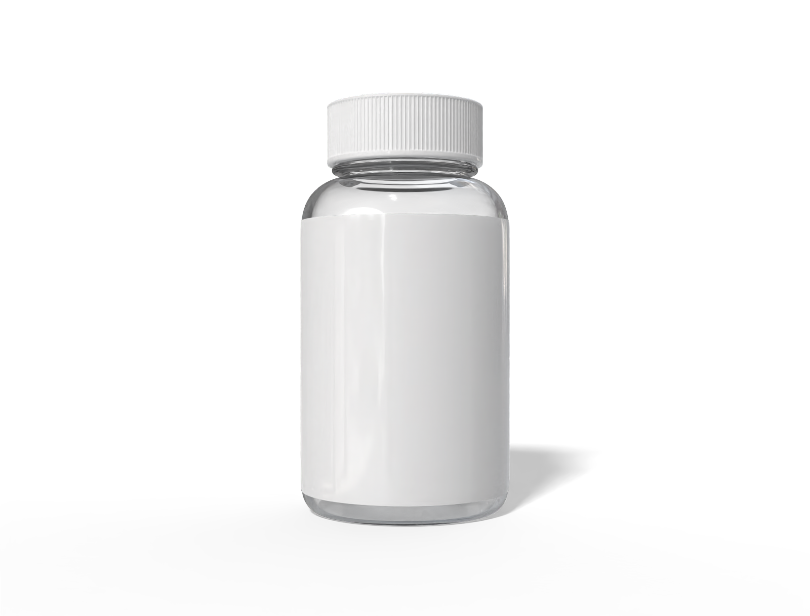 Pill bottle — Clear glossy plastic