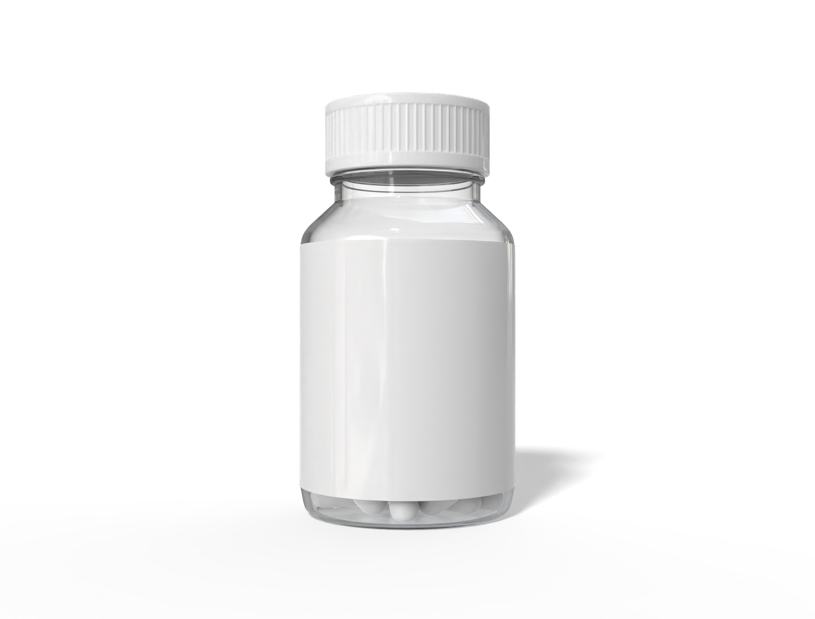 Pill bottle with pill — Glossy glass