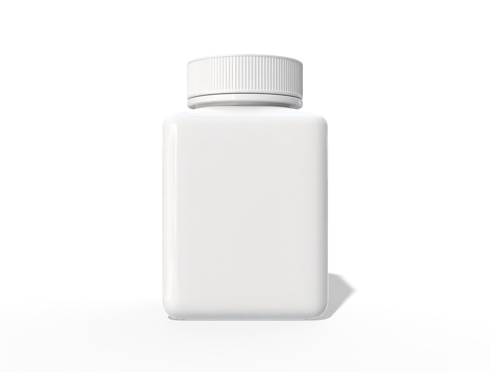 Square vitamin bottle — Glossy plastic