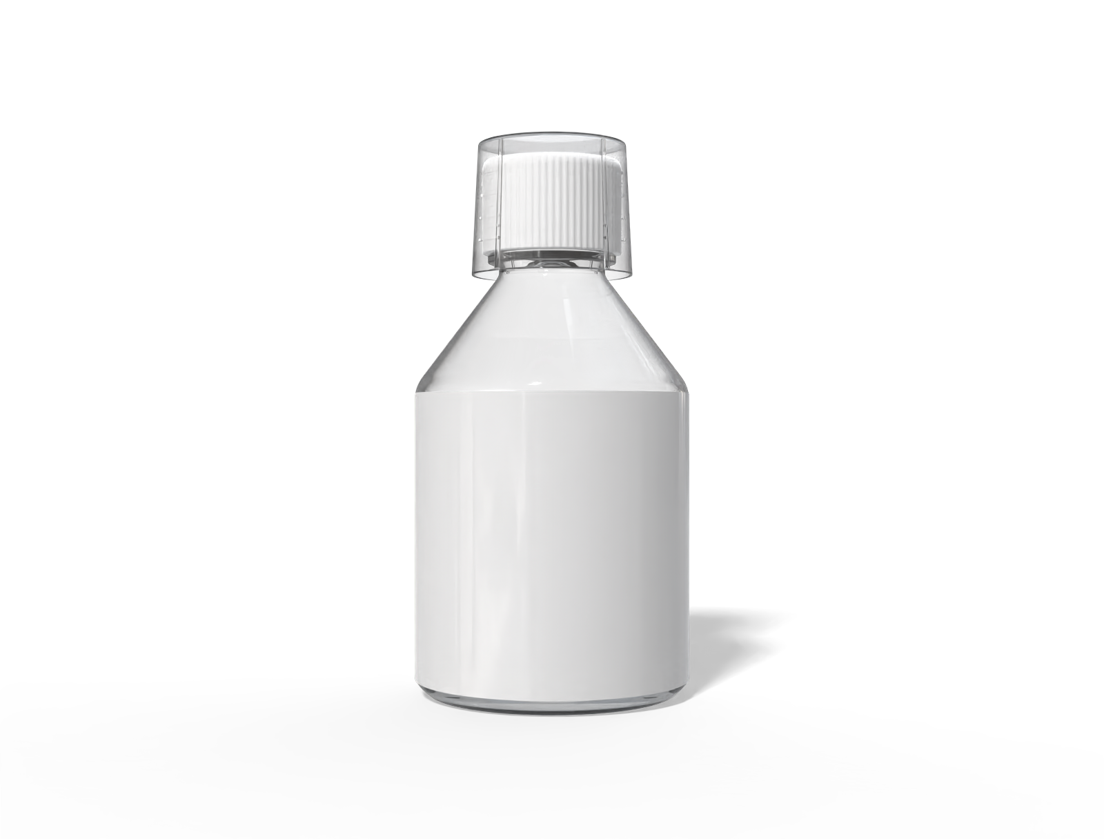 60 ml syrup bottle — Clear glossy plastic