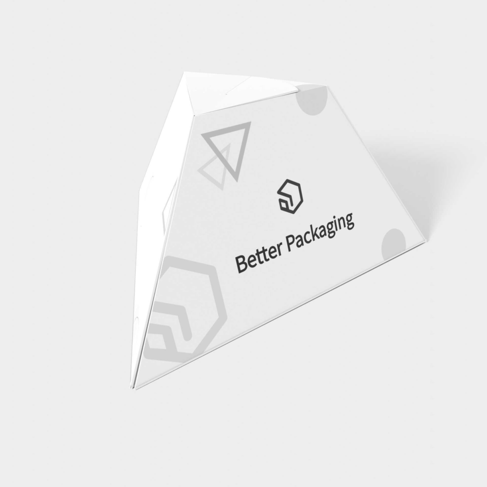 Polygonal boxes triangle bottom lock inserts — White paperboard