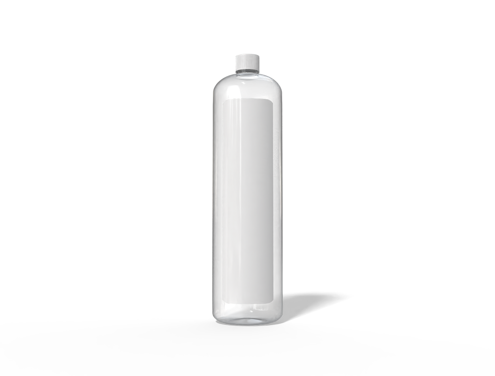 500 ml plastic water bottle — Clear glossy plastic