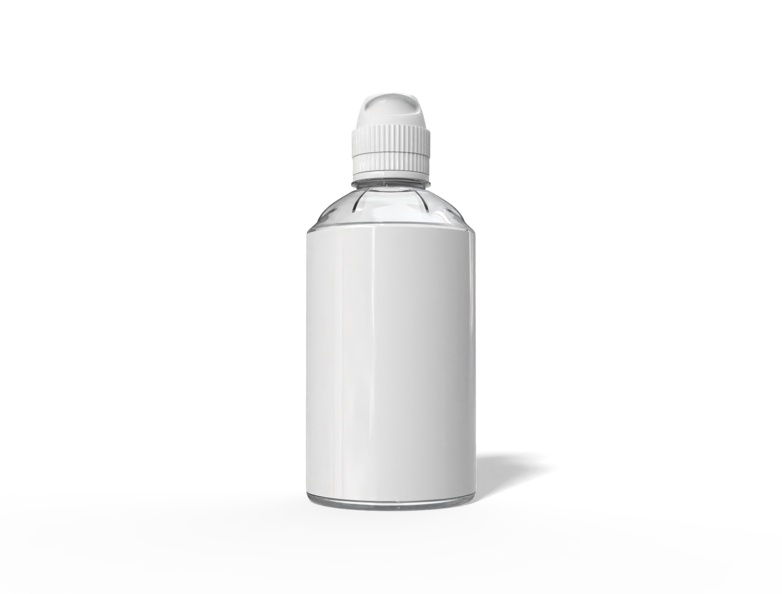 Plastic drink bottle — Clear glossy plastic