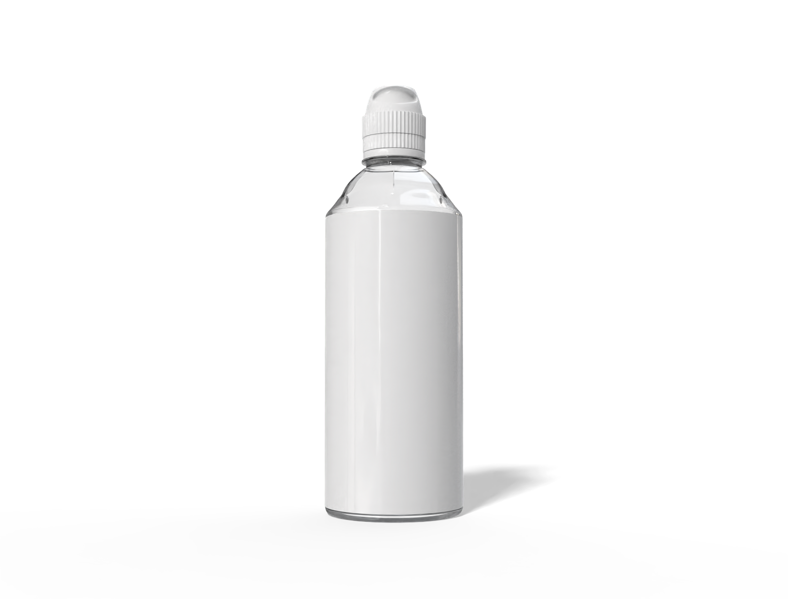 500 ml plastic water bottle with cap — Clear glossy plastic