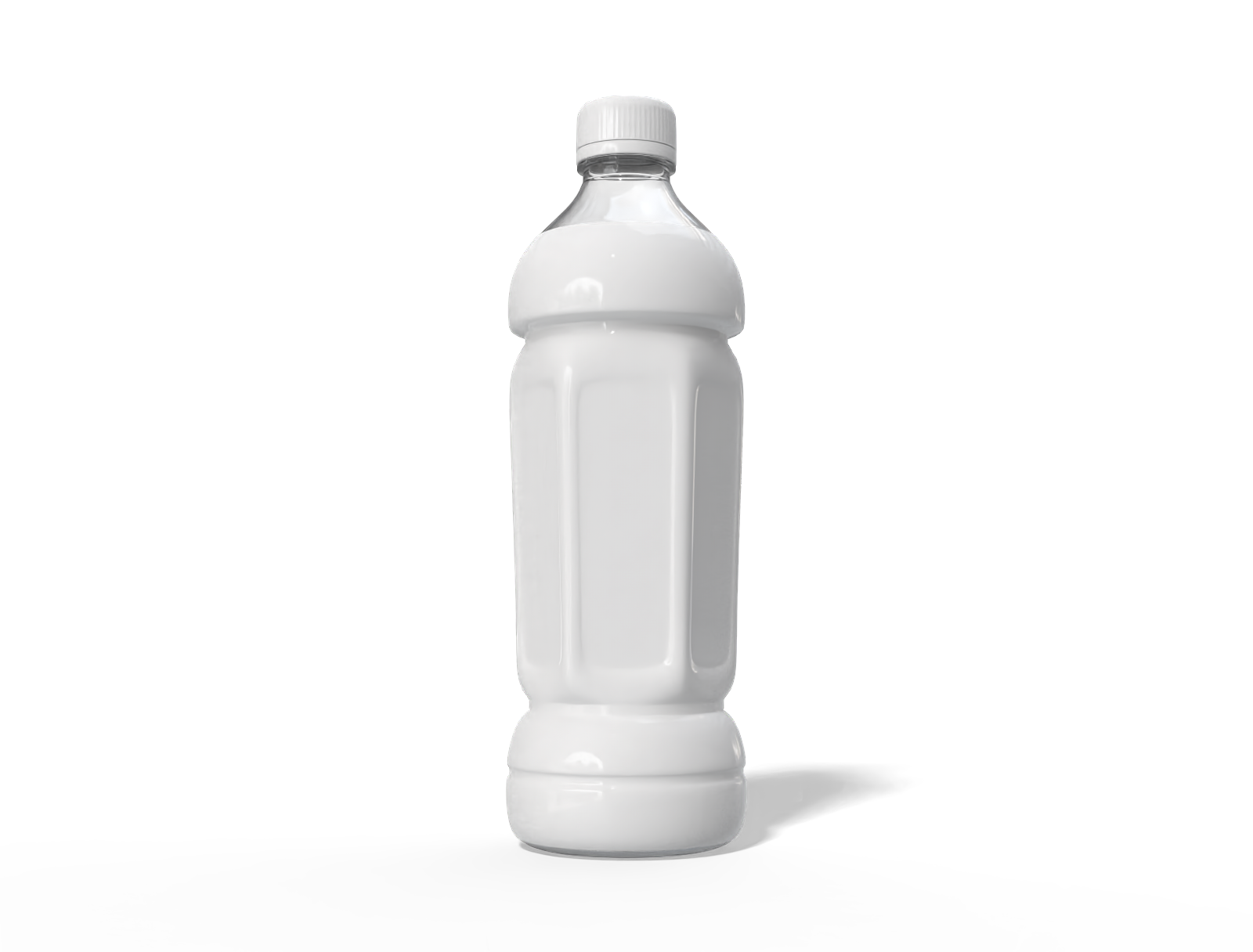 500 ml plastic water bottle — Clear glossy plastic