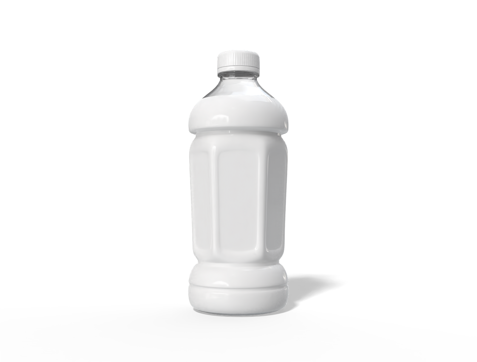 330 ml milk bottle — Clear glossy plastic