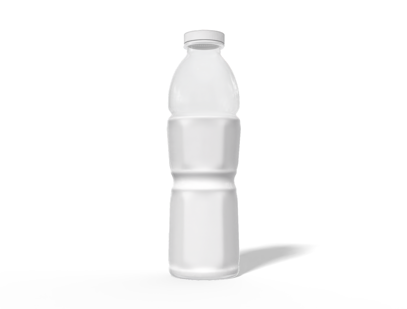 600 ml plastic water bottle — Clear glossy plastic
