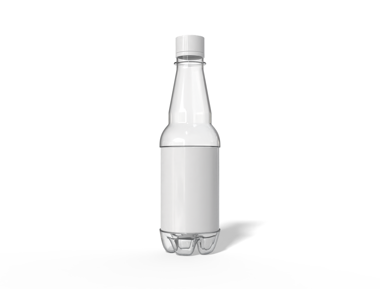 1 L plastic drink bottle — Clear glossy plastic