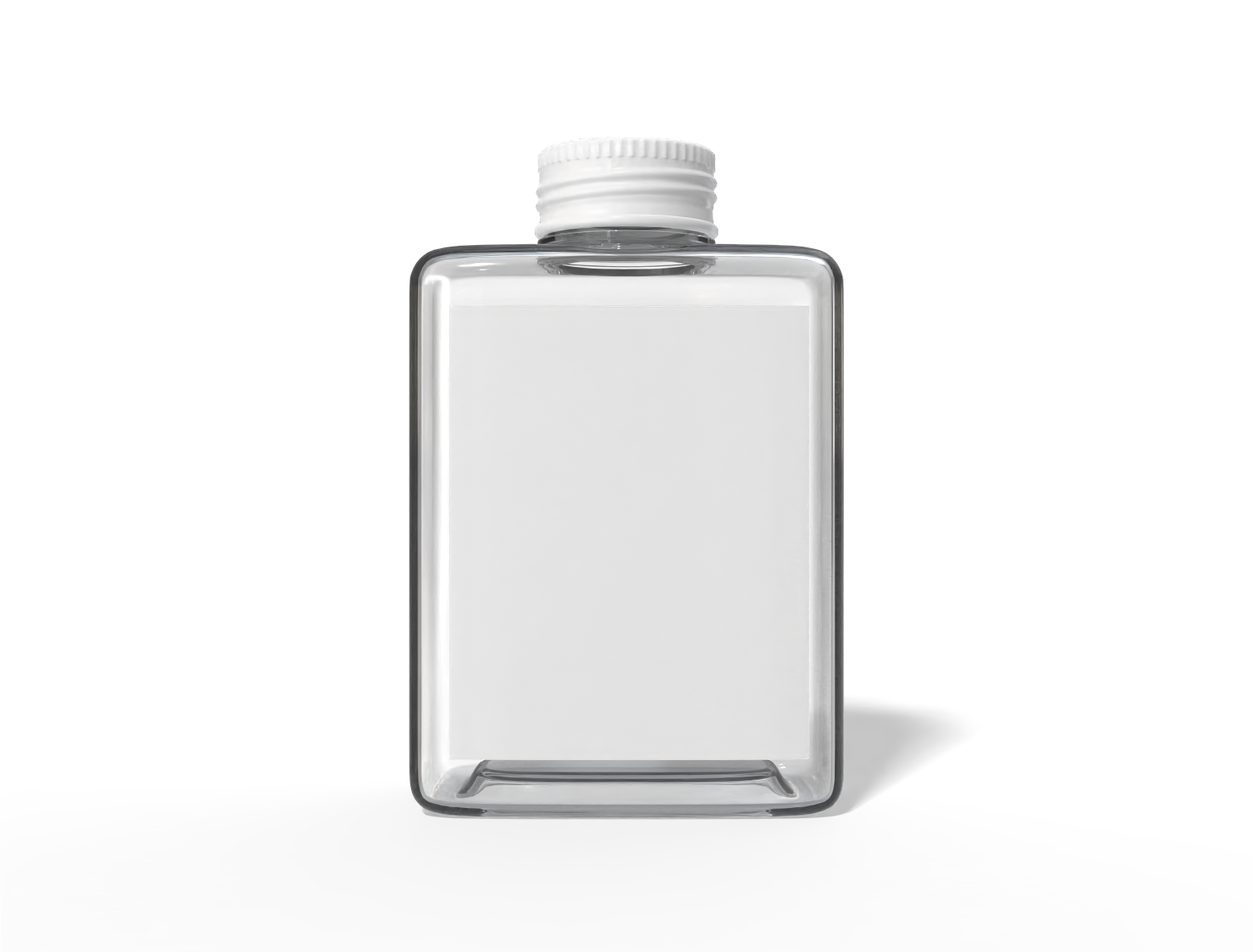 400 ml square bottle — Clear glossy plastic