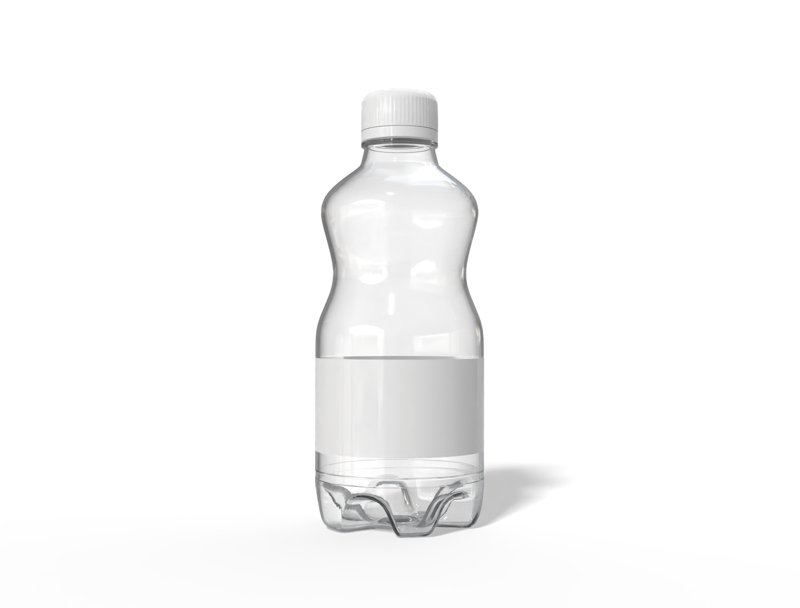 300 ml plastic water bottle — Clear glossy plastic