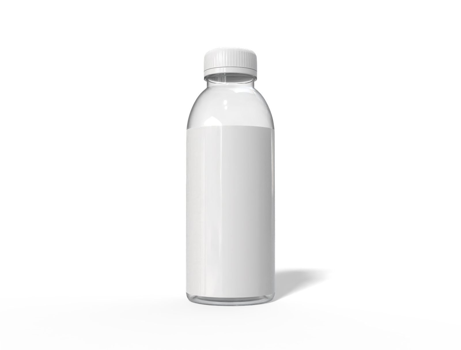 1 L plastic bottle — Clear glossy plastic