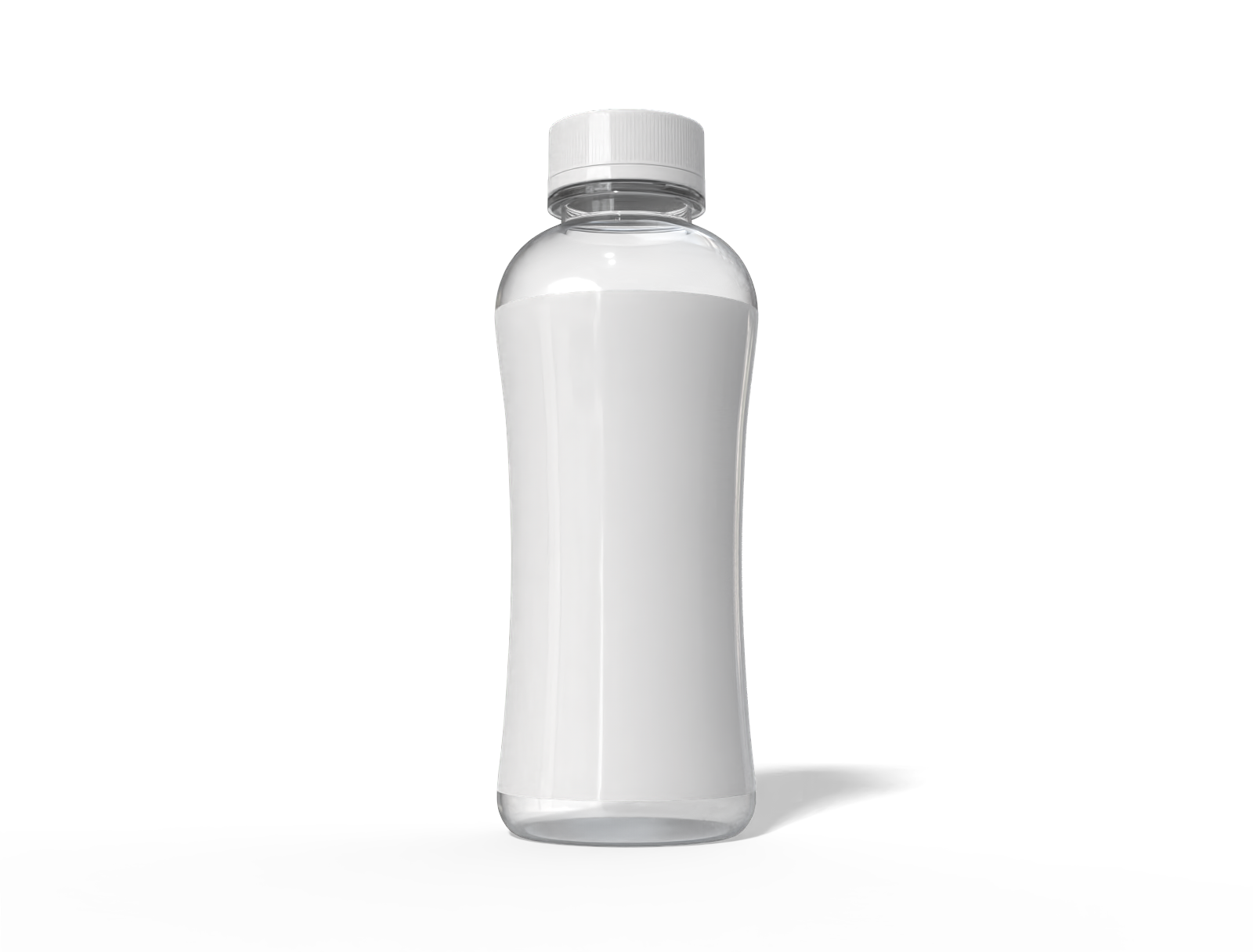 220 ml milk bottle — Clear glossy plastic