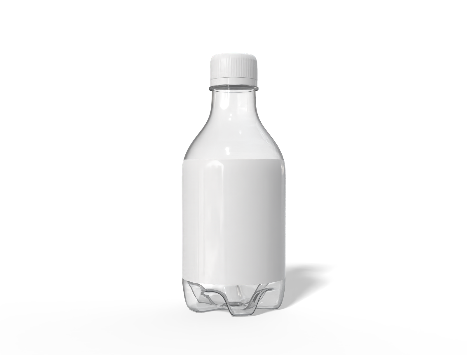 280 ml plastic water bottle — Clear glossy plastic