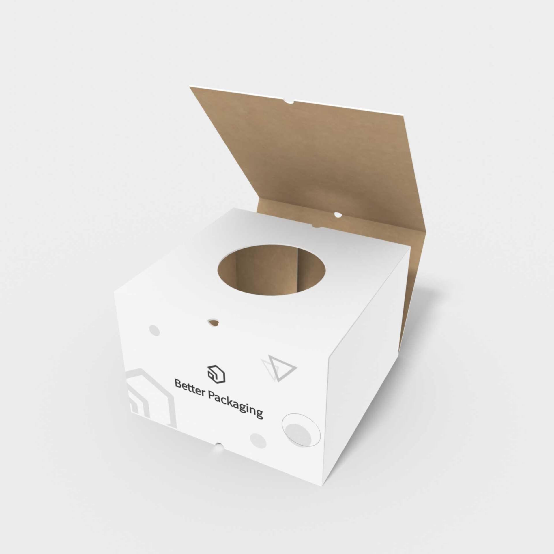 Tray boxes ribbon holes glue-free — E-flute corrugated board