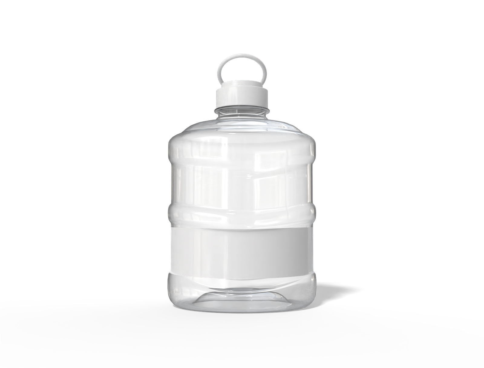 500 ml plastic water bottle — Clear glossy plastic