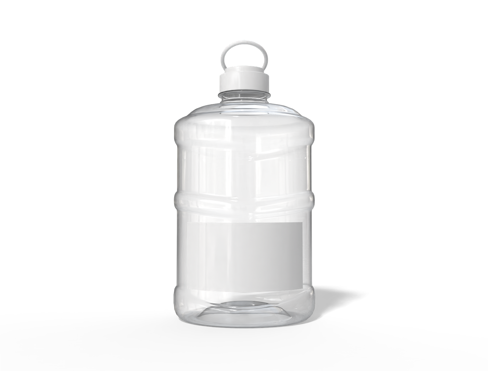 2 L plastic water bottle — Clear glossy plastic