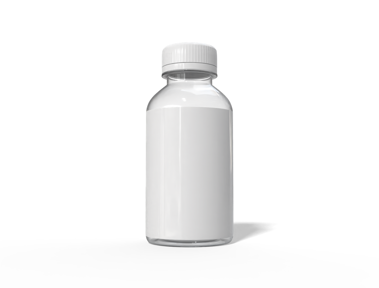 250 ml drink bottle — Clear glossy plastic