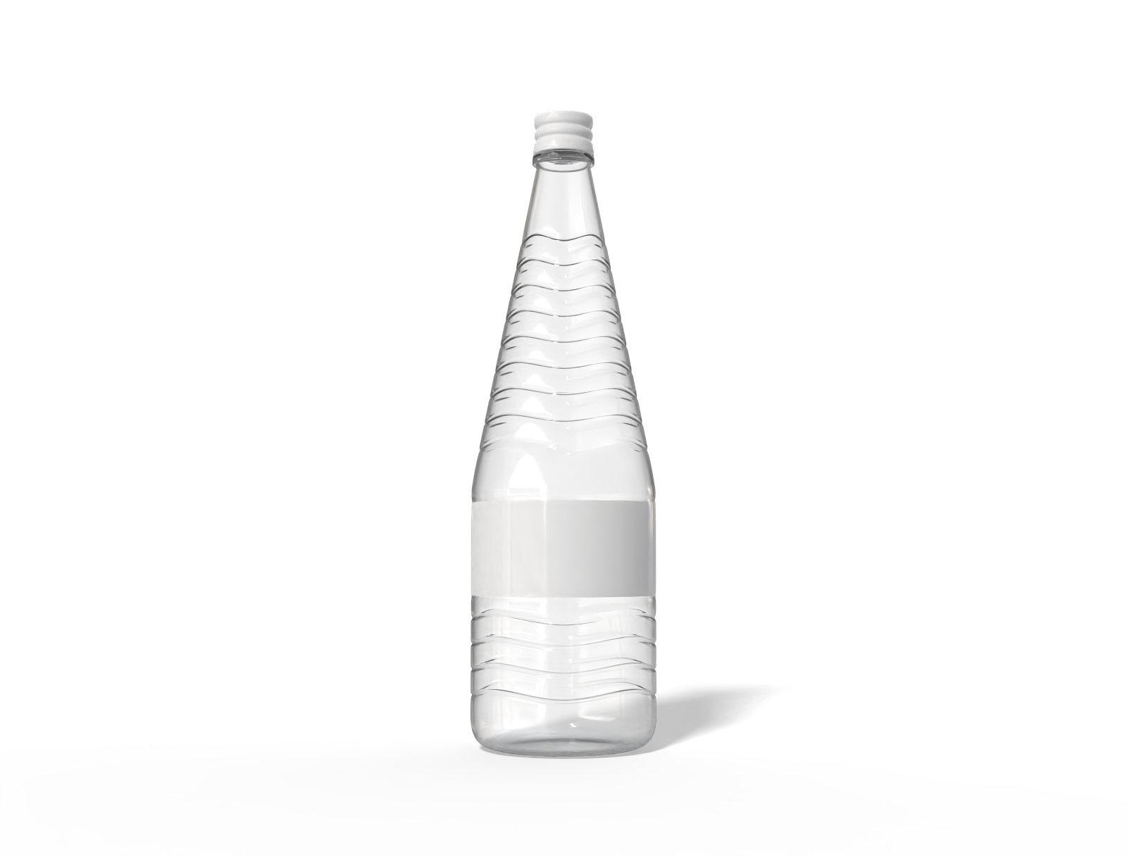 500 ml water bottle — Clear glossy plastic