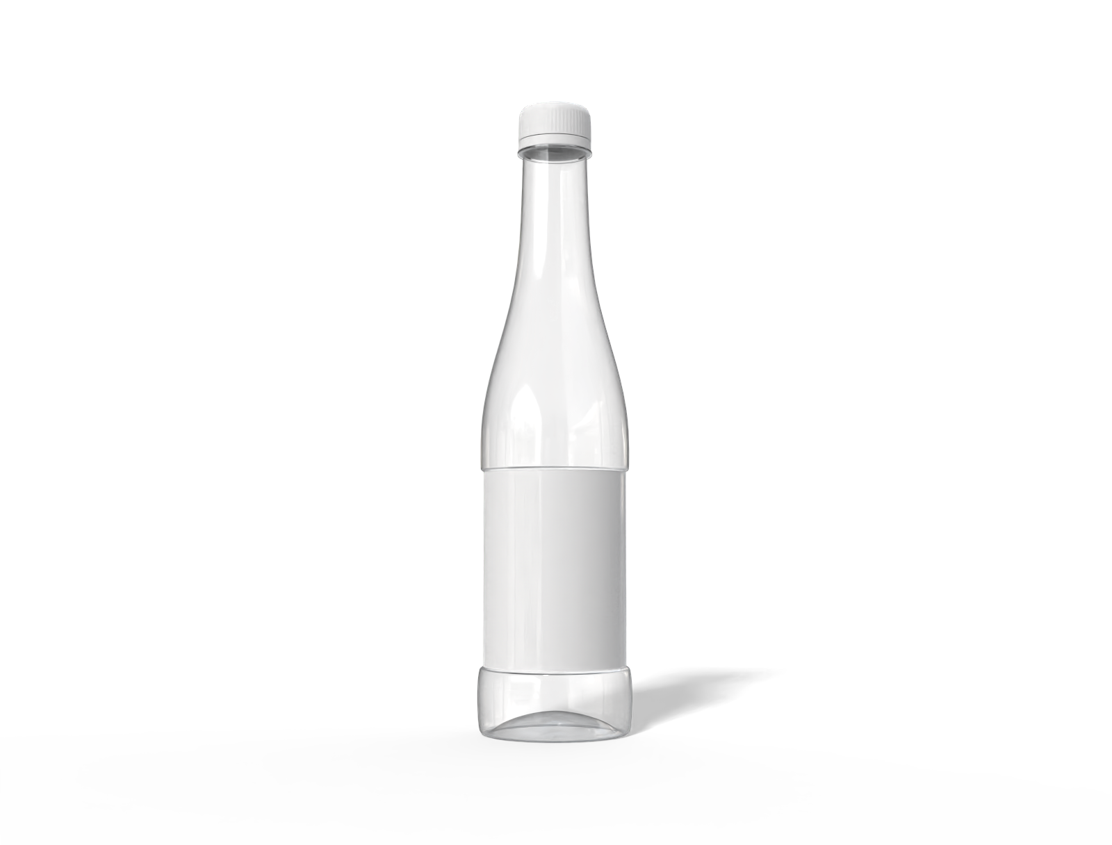 500 ml plastic water bottle — Clear glossy plastic