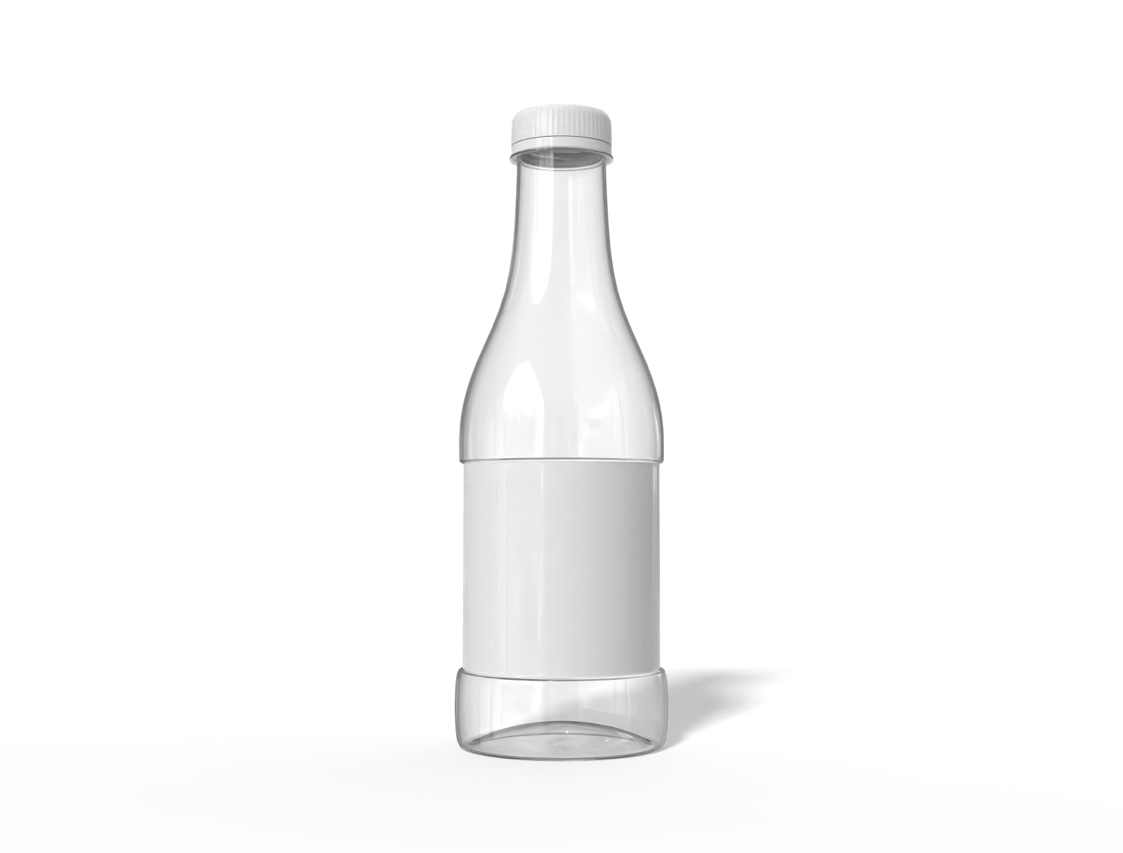 470 ml plastic drink bottle — Clear glossy plastic