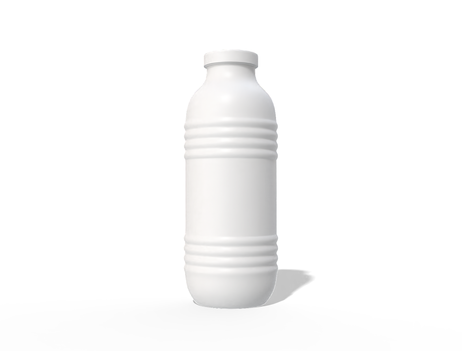 450 ml white plastic milk bottle — Matte plastic