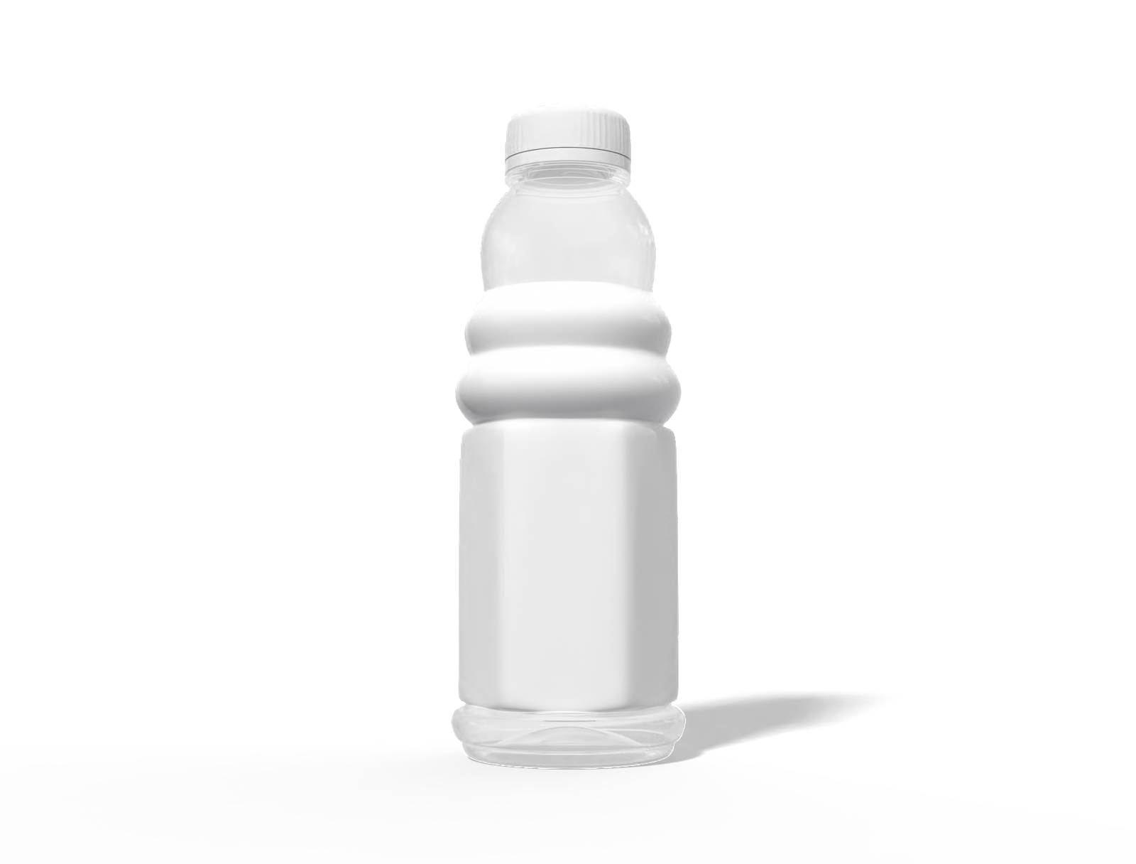 600 ml plastic drink bottle — Clear glossy plastic
