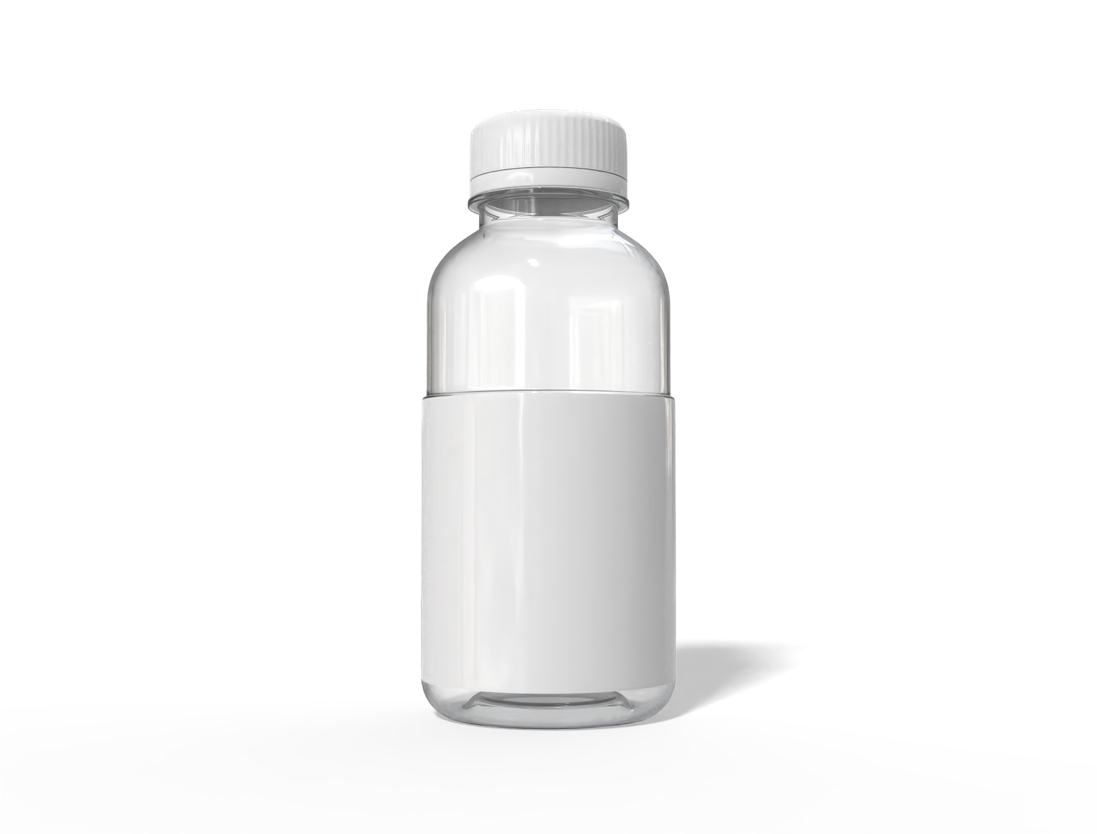 250 ml plastic water bottle — Clear glossy plastic