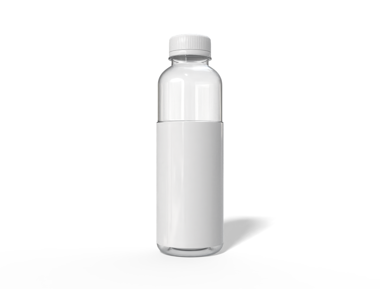 380 ml plastic water bottle — Clear glossy plastic