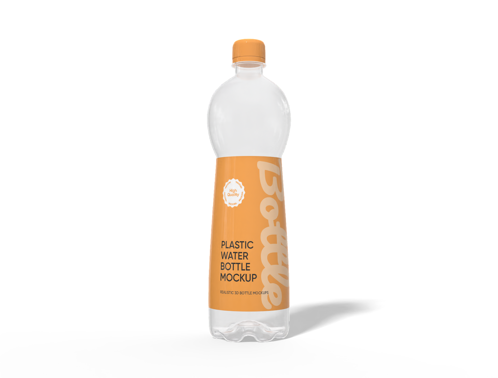 420 ml plastic water bottle — Clear glossy plastic
