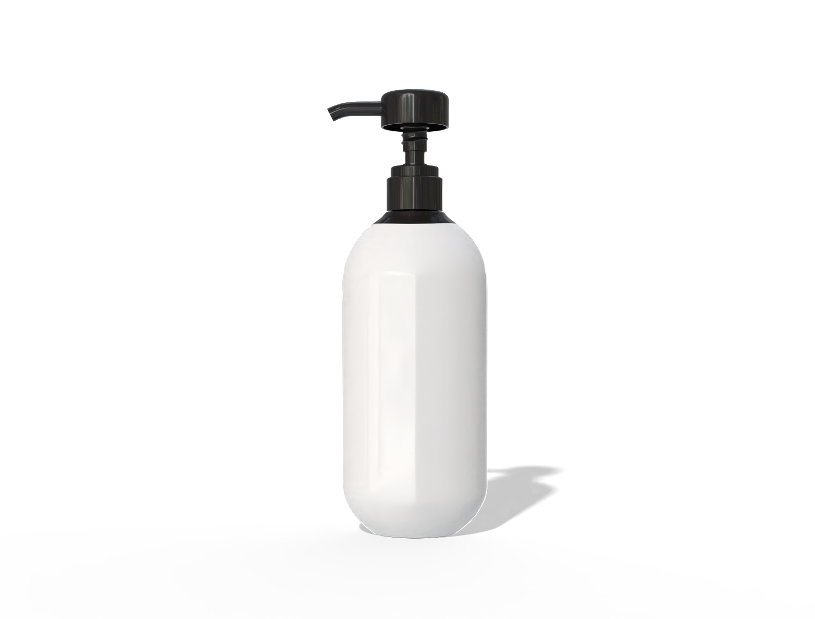 750 ml black shampoo bottle — Glossy plastic