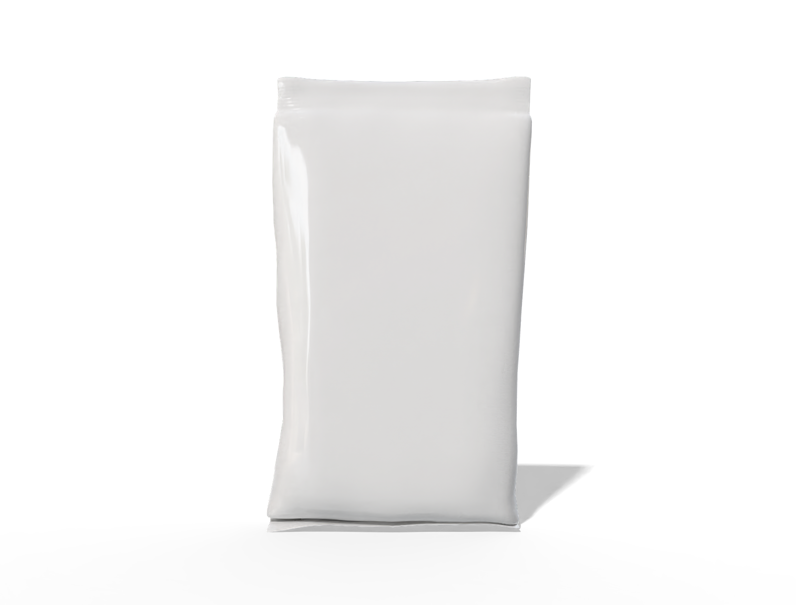 13 × 5 × 24 back-seal food pouch — Glossy plastic