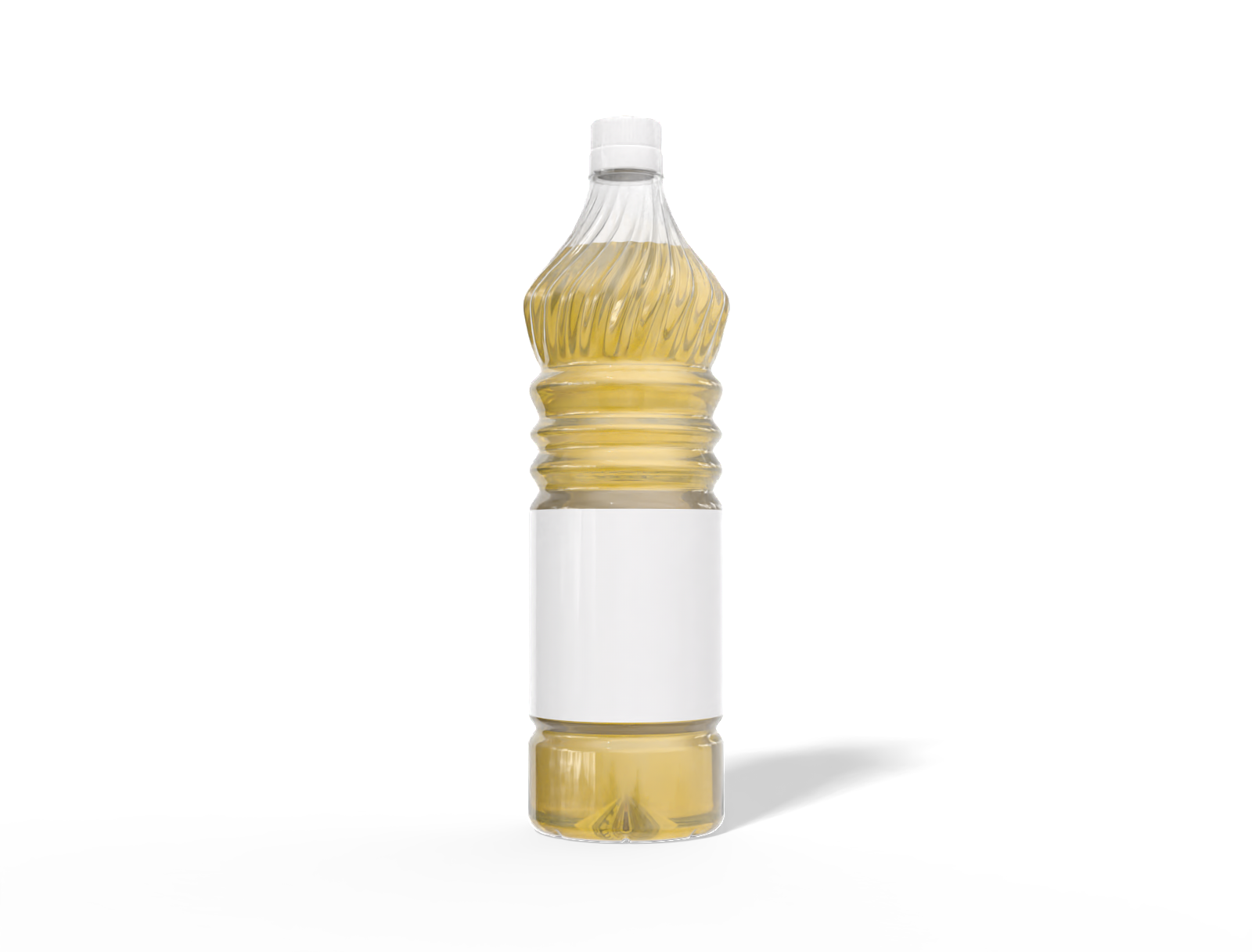 1L oil bottle — Clear glossy plastic