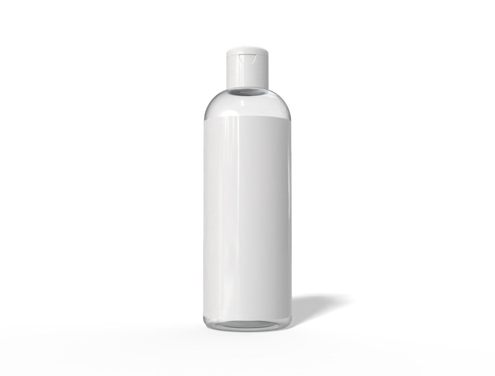 1L oil bottle — Clear glossy plastic