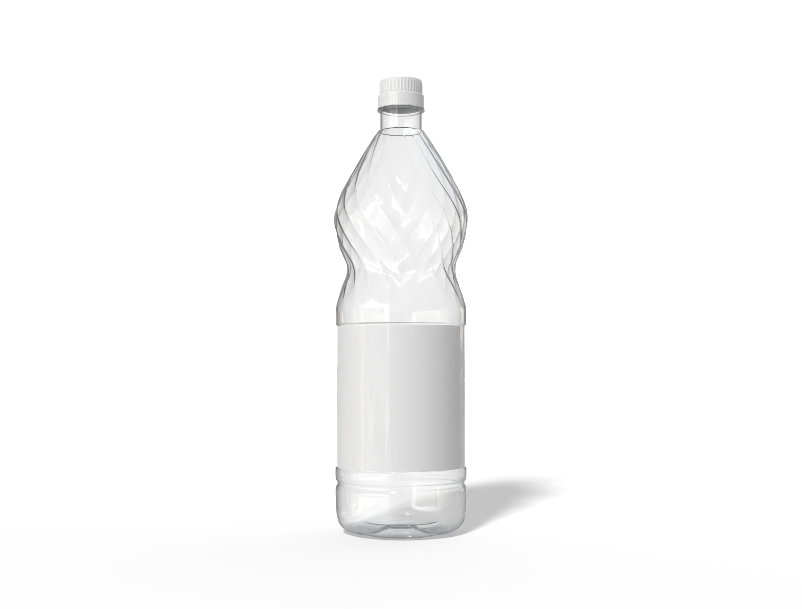 1L oil bottle — Clear glossy plastic