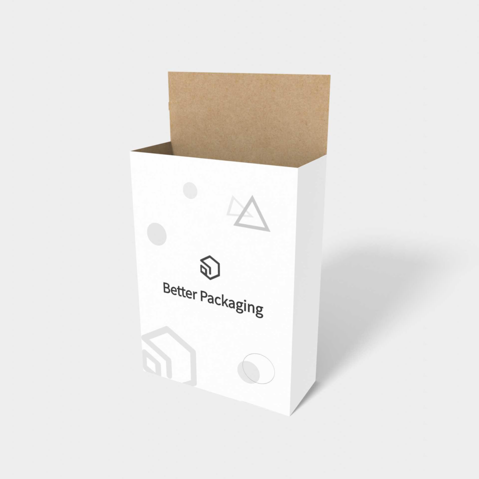 Zipper tuck front box — White paperboard