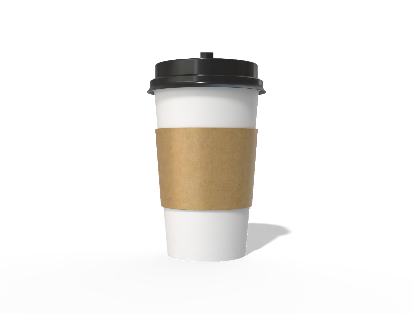 Coffee cup with sleeve — White paperboard