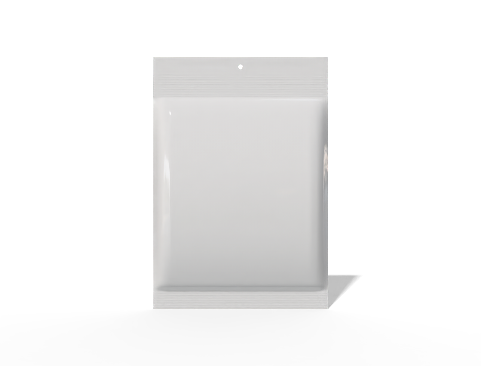 15 × 22 back-seal food sachet — Glossy plastic
