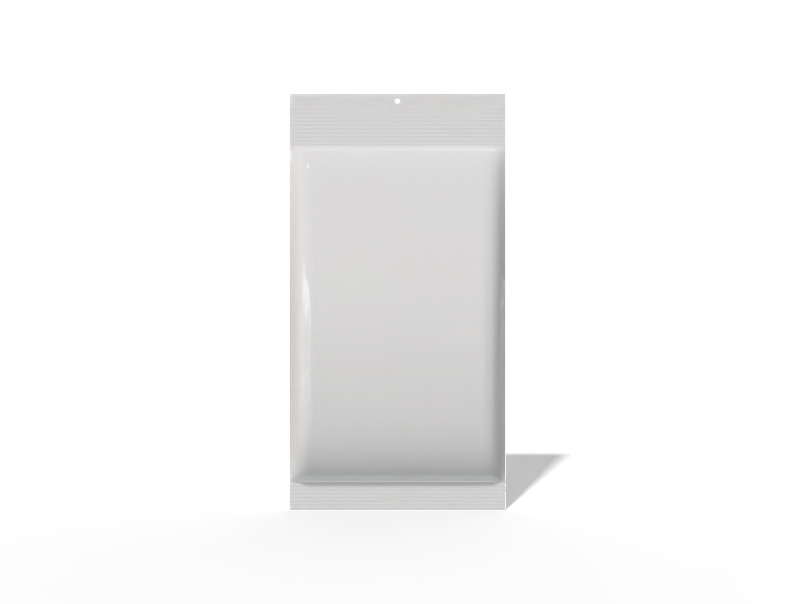 13 × 25 back-seal food sachet — Glossy plastic