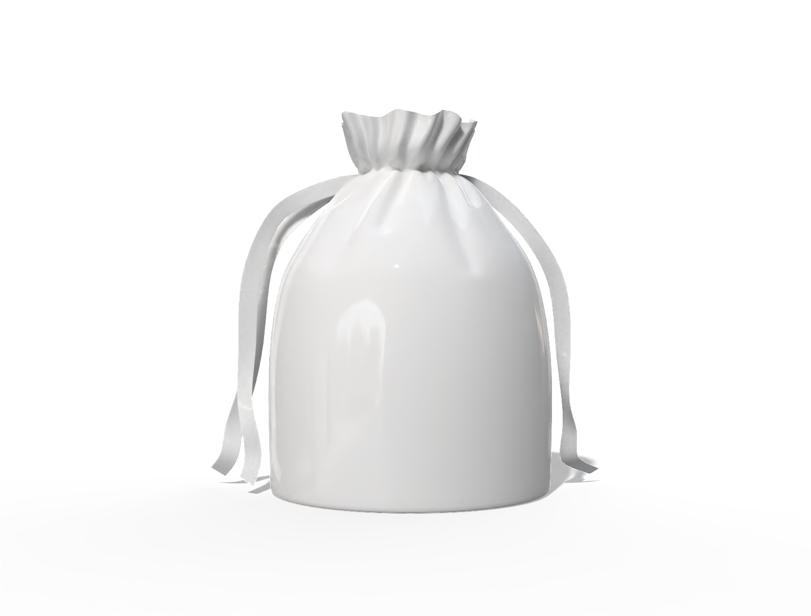 15 × 20 daily use plastic drawstring pouch — Glossy plastic