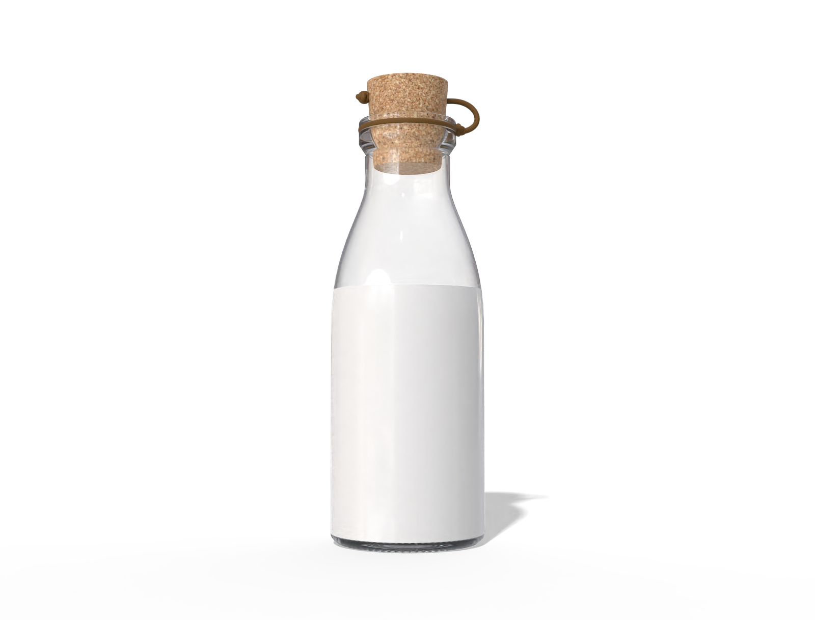 500 ml glass milk bottle — Glossy glass