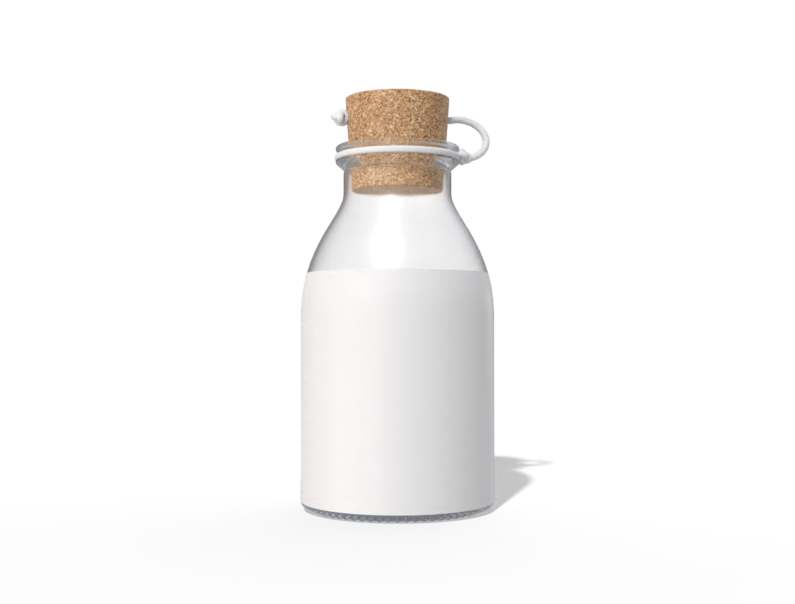 400 ml glass milk bottle — Glossy glass