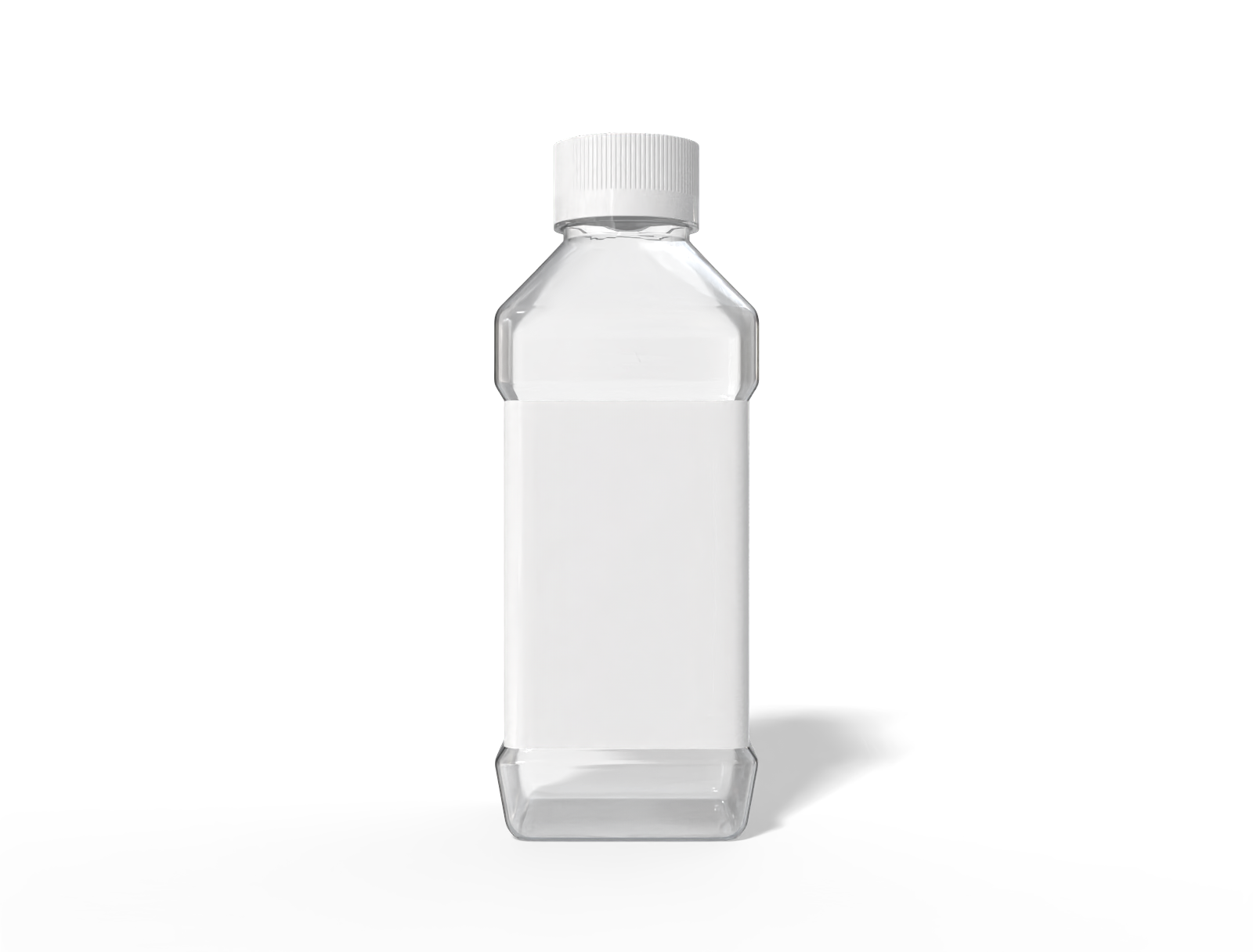 500 ml plastic water bottle — Clear glossy plastic