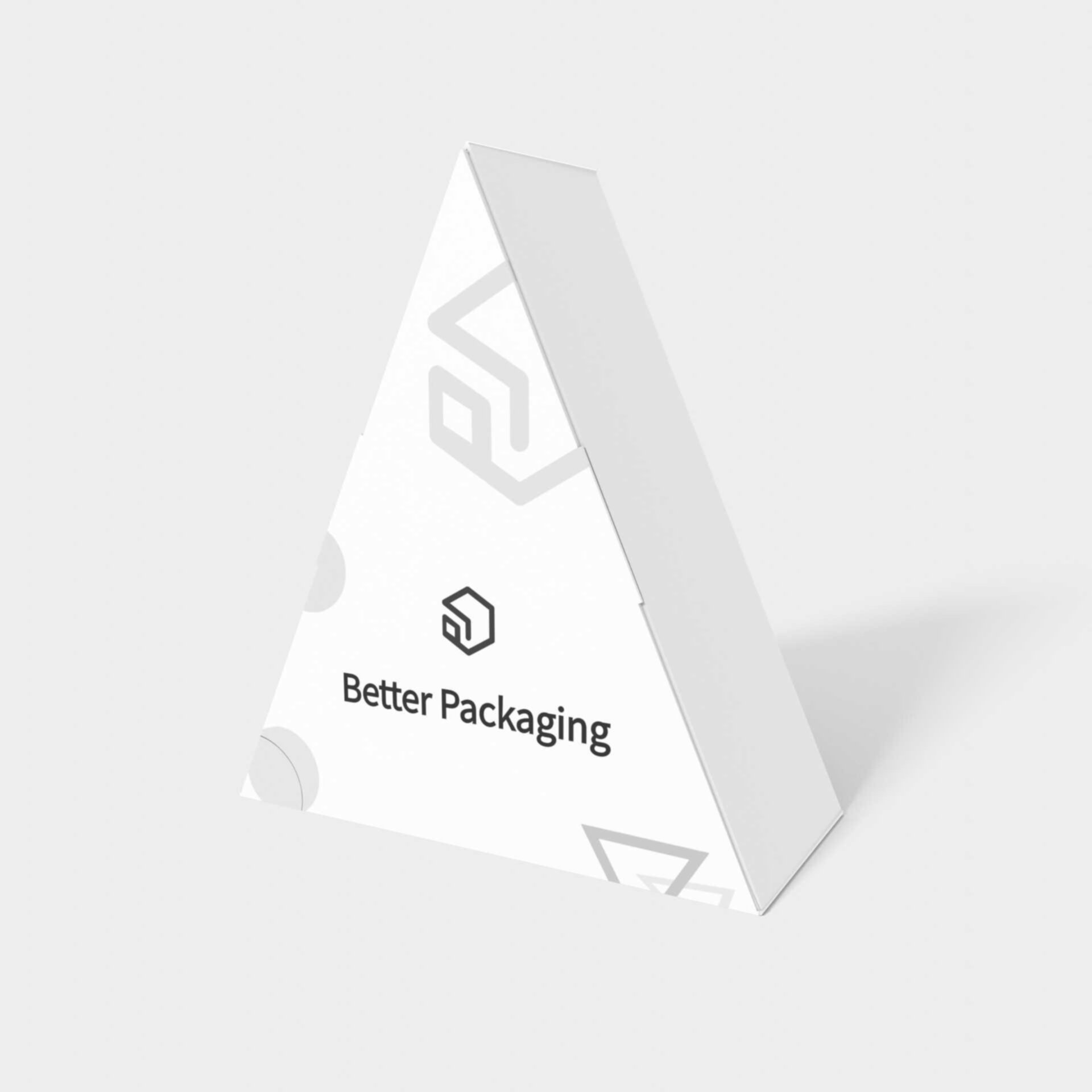 Polygonal boxes triangular snap lock envelopes lock inserts — White paperboard