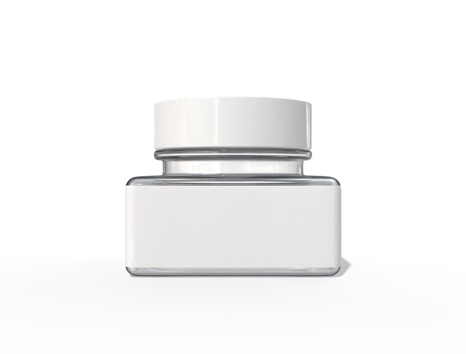 5 × 5 × 4 glass cosmetic jar — Glossy glass