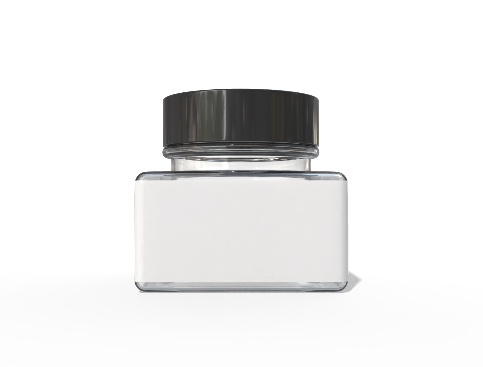 7 × 7 × 6 glass cosmetic jar — Glossy glass