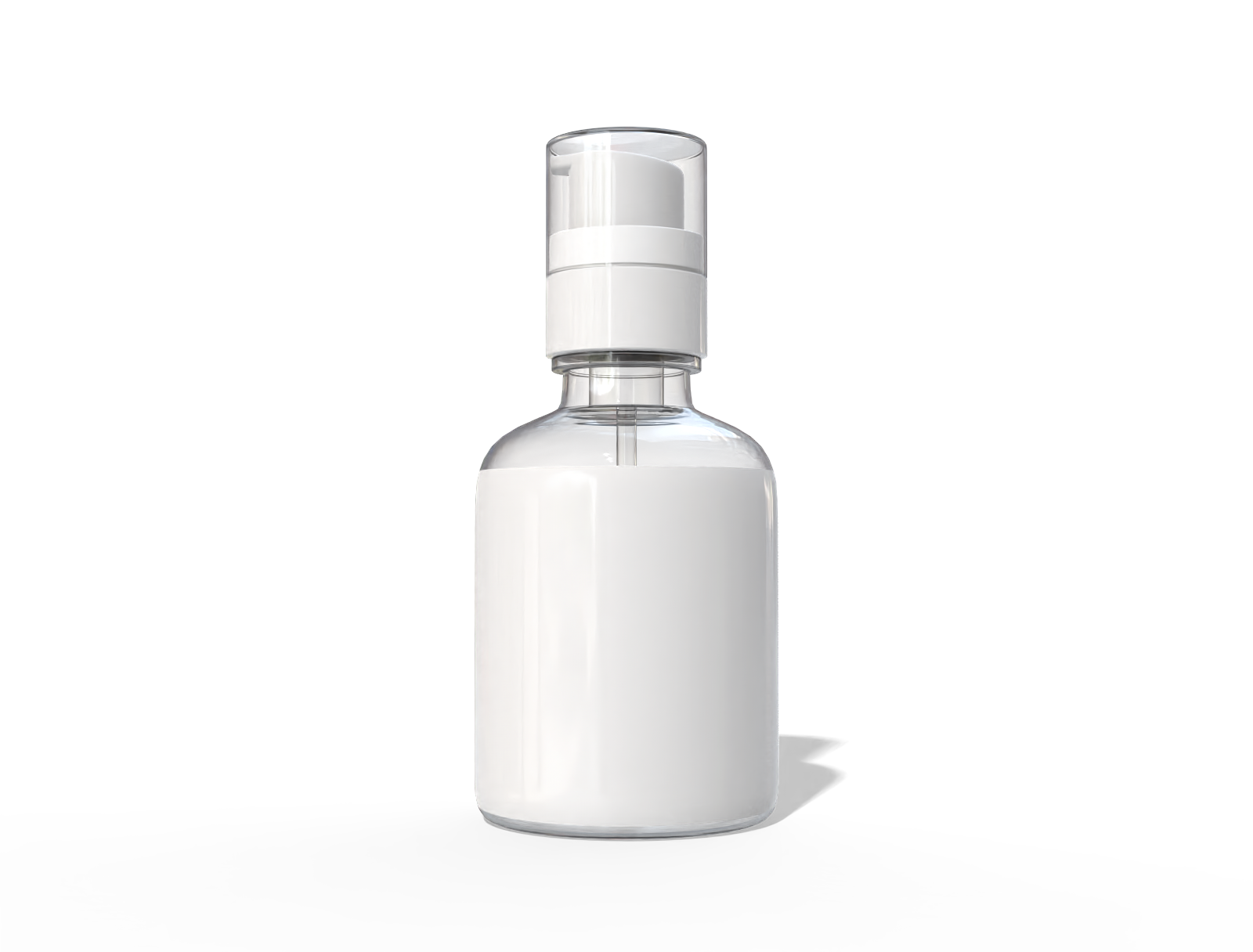 100 ml hair oil pump bottle — Clear glossy plastic