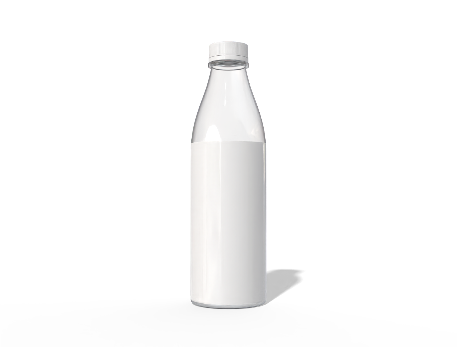 1000 ml plastic milk bottle — Clear glossy plastic