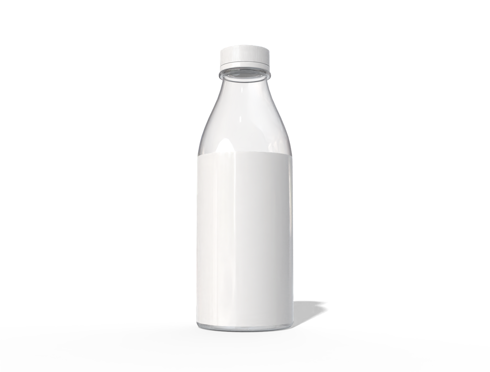 500 ml plastic milk bottle — Clear glossy plastic