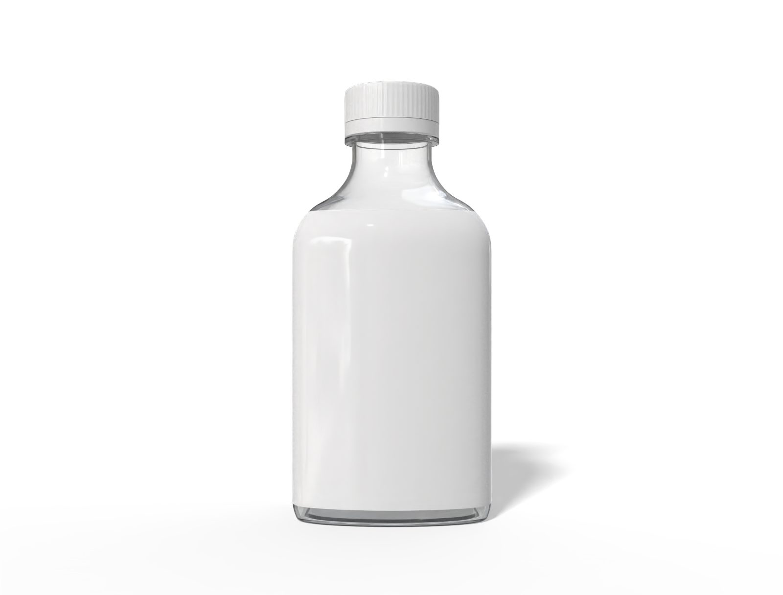 450 ml plastic milk bottle — Clear glossy plastic