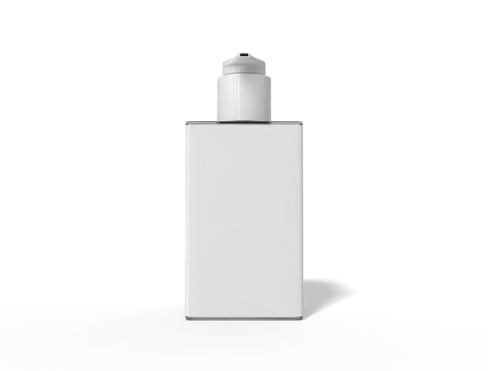 7 × 7 × 15 plastic skincare pump bottle — Clear glossy plastic